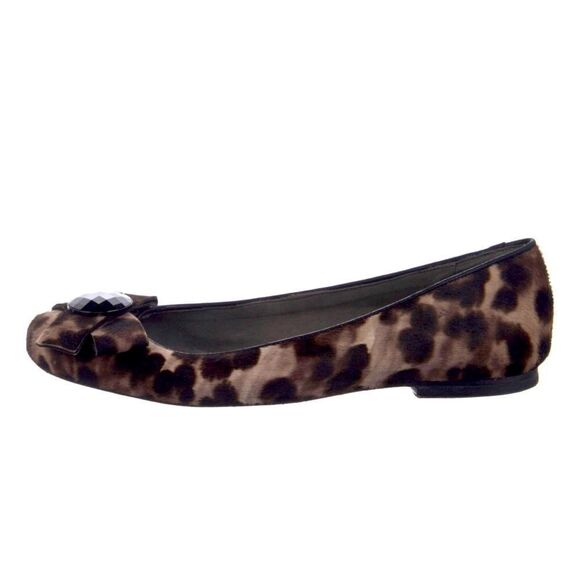Stuart Weitzman Ponyhair Animal Print Flats With Bow Size 6.5 - Picture 7 of 15